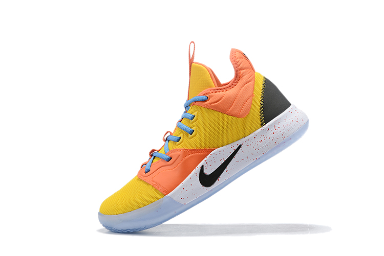 2019 Nike PG 3 Shoes Yellow Orange Black White